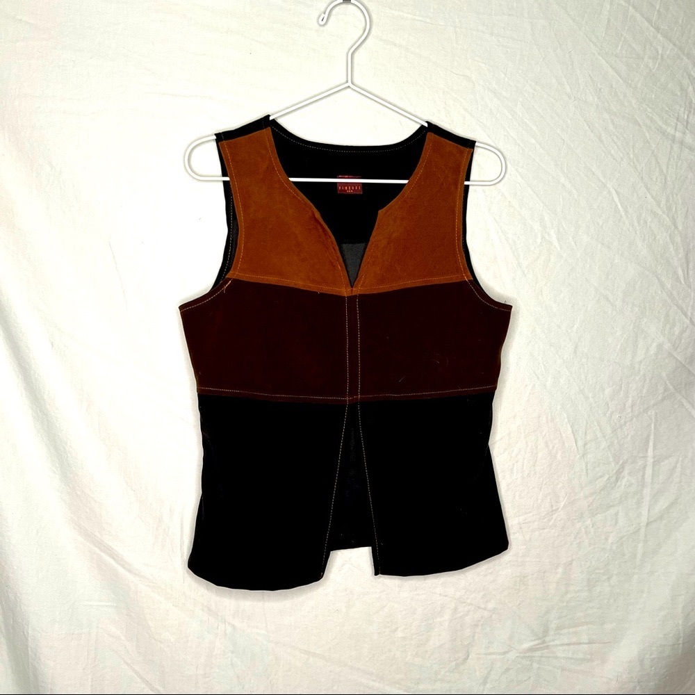 Vintage Suede Colorblock Top